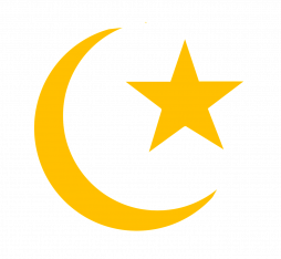 The moon crescent and star, symbol of Islam