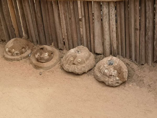 voodoo house guardians in Aveve village, Togo