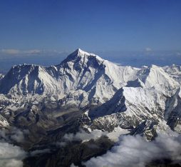 Mount Everest as seen from a Druk Air flight to get to Bhutan