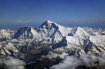 Mount Everest as seen from a Druk Air flight to get to Bhutan
