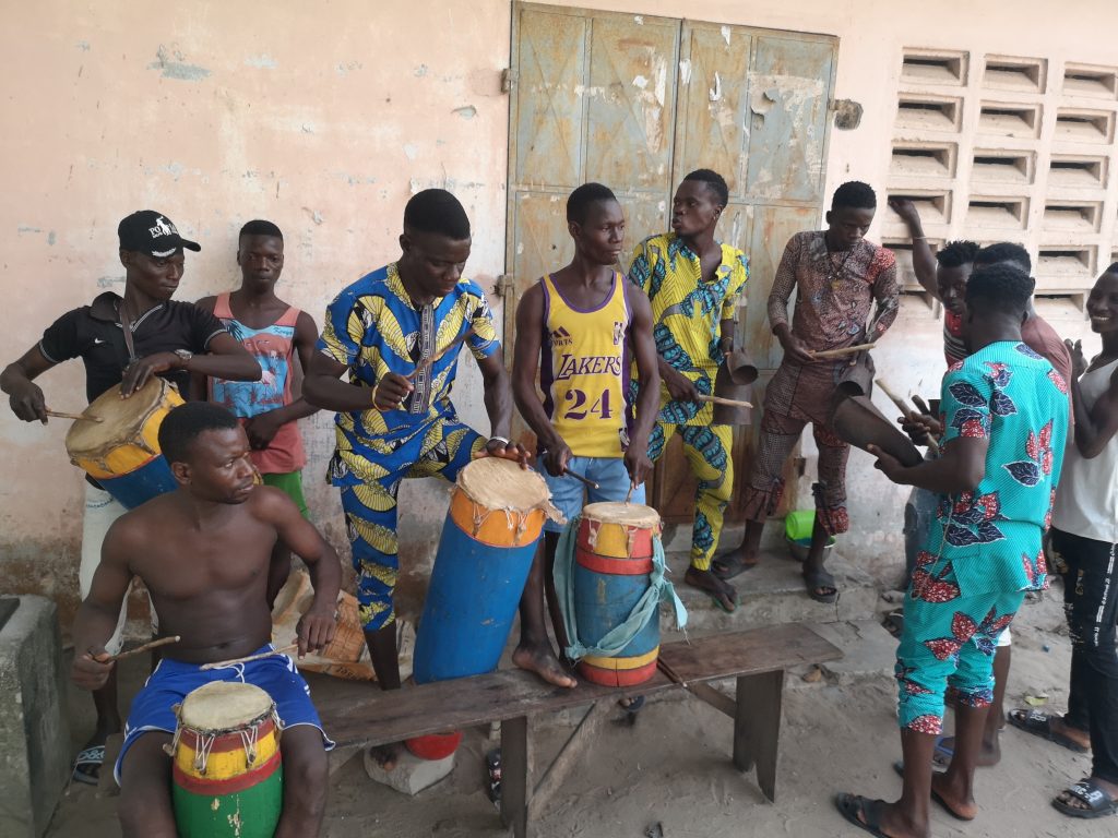 A music jam in a village near Ouidah in Benin