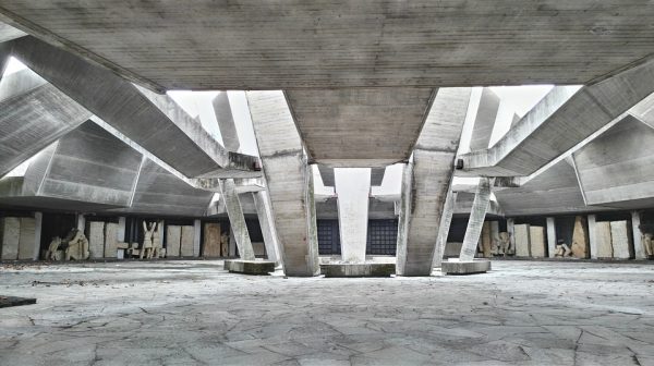 The hillock of fraternity, a brutalist monument of Bulgaria in Plovdiv