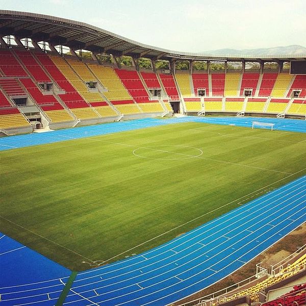 The national stadium in Skopje