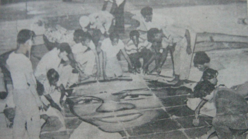 Kim Il-Nam (left) helping to organise the first Guyana mass games