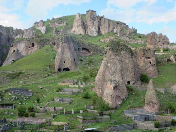 Goris, in Armenia and its cave settlements