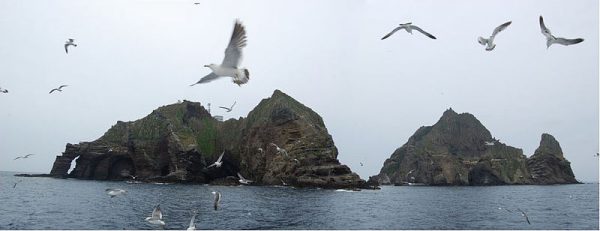 A panoramic view of Dokdo Islets