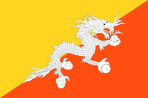 The National Flag of Bhutan 