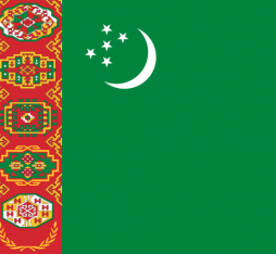 The flag of Turkmenistan