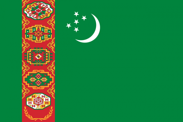 The flag of Turkmenistan