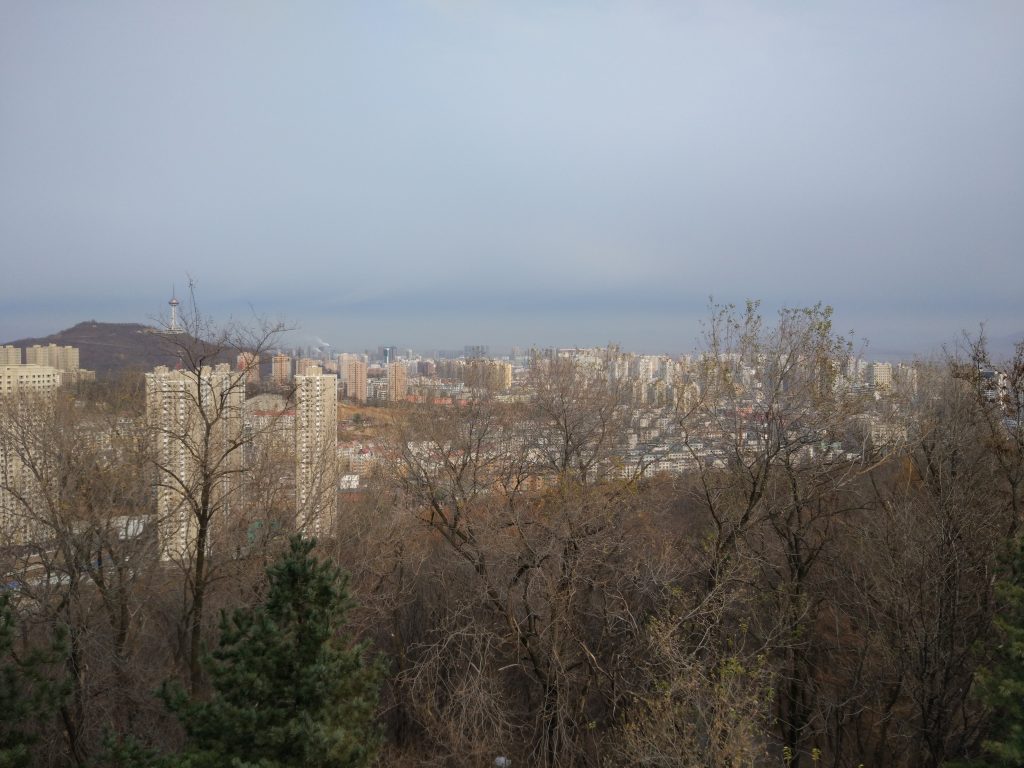 Views from Jinjiang mountain towards North Korea