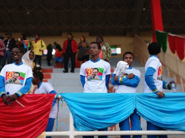 Crowds spectating the Mass Games of Eritrea