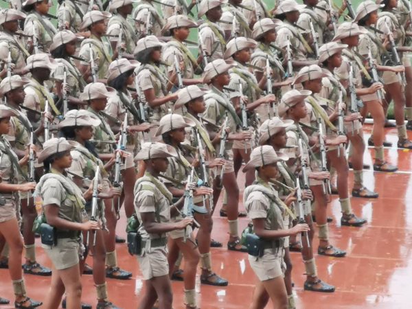 A military parade during the Mass Games of Eritrea