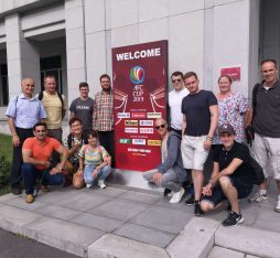 Our group spectating the football match in North Korea