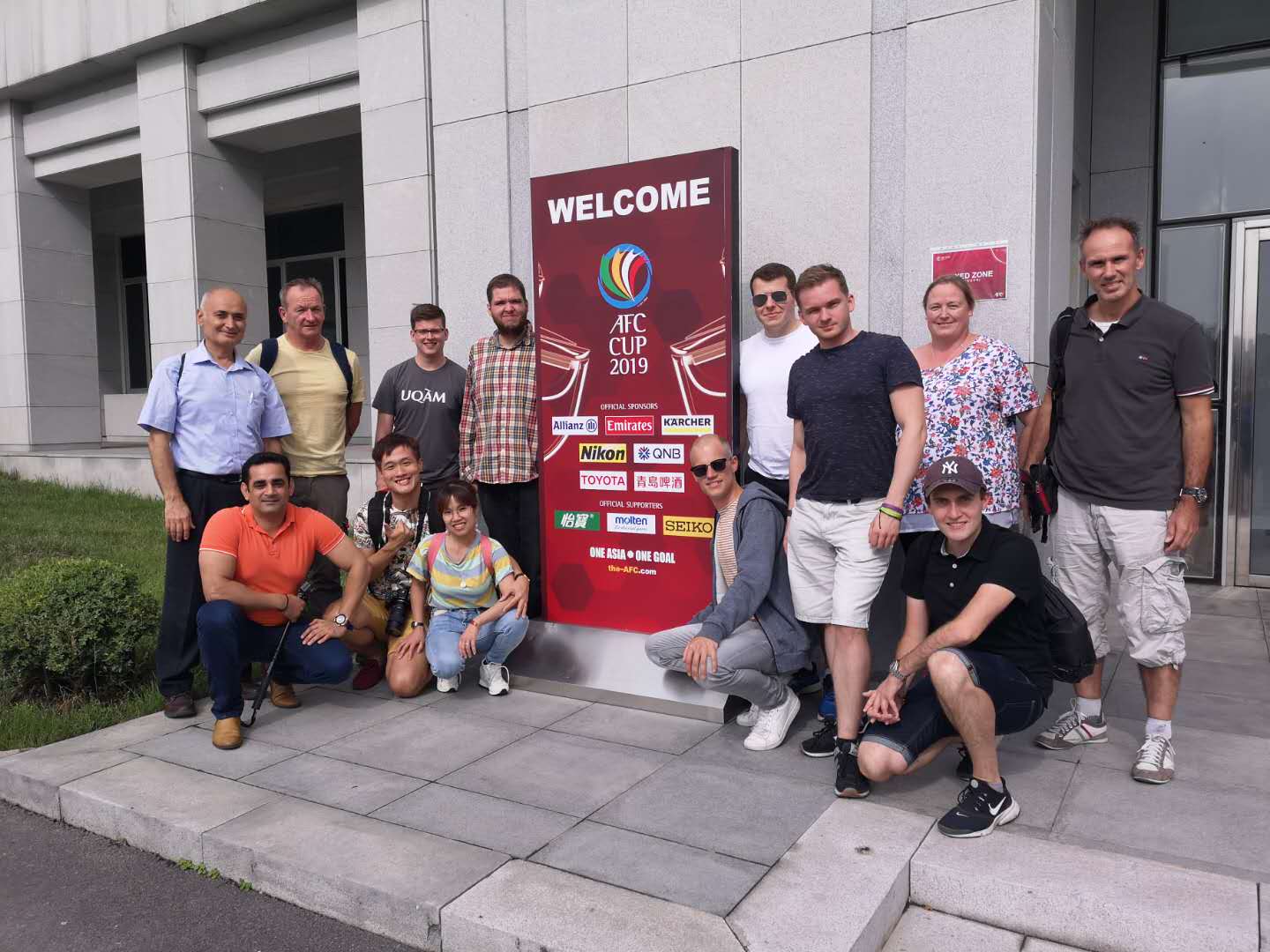 Our group spectating the football match in North Korea