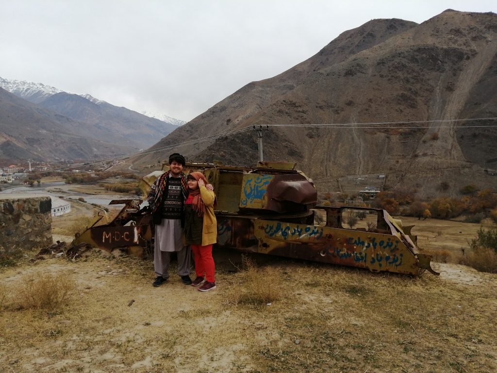 Ben and Eilidh in front of the panjshir valley