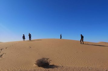 Our group walking around the dunes near Laayoune