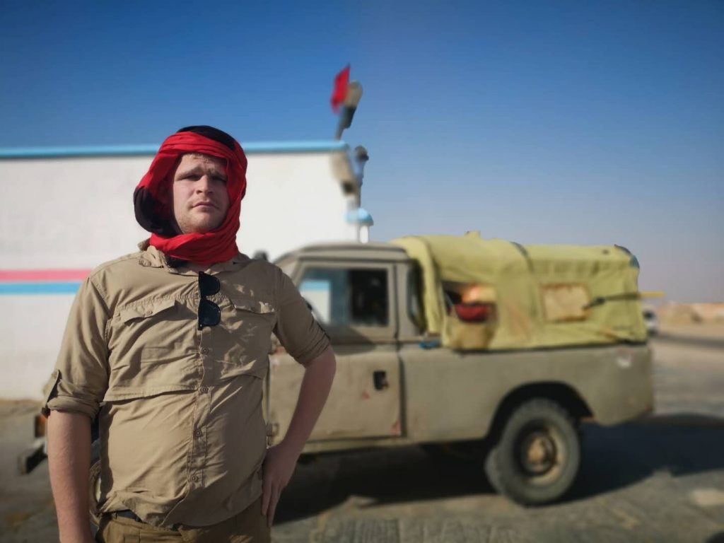 Showing off with a Sahrawi scarf in Western Sahara