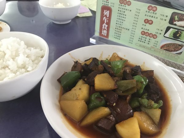 Meal on the train to Tibet from Beijing