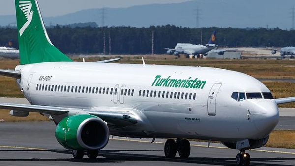 Turkmenistan Airlines plane, part of the main airlines in Central Asia