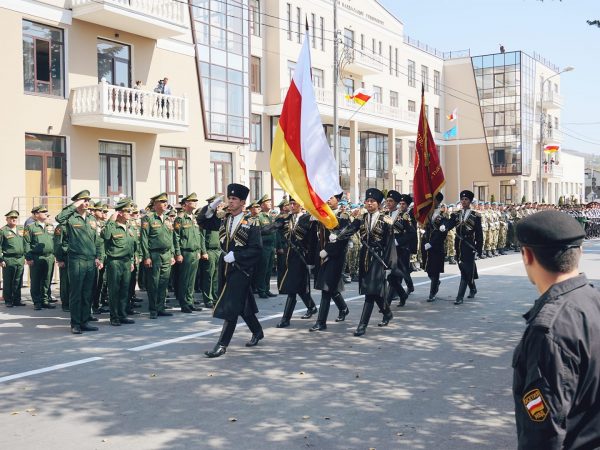 A military parade in Vladikavkaz, in North Ossetia a part of the South of Russia