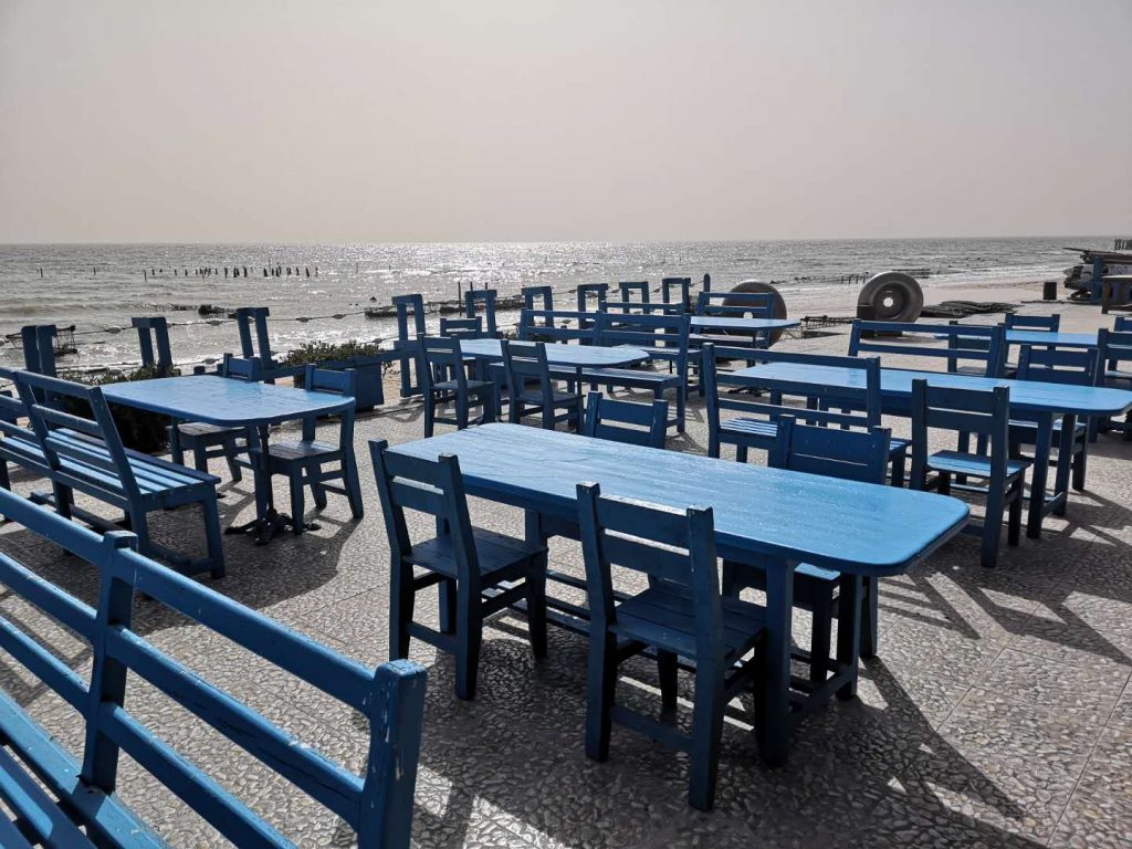 The dining area where we have lunch in Dakhla