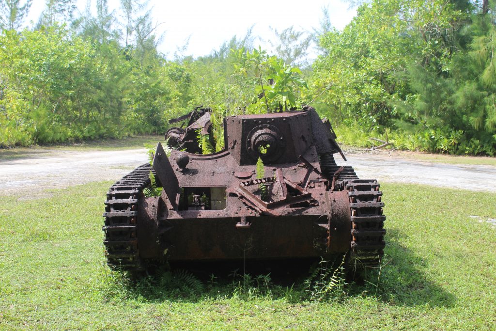 A tank remaining from the battle of Peleliu