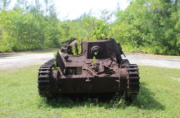 A tank remaining from the battle of Peleliu