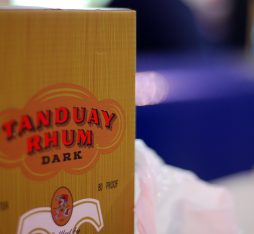 A box of Tanduay dark rum