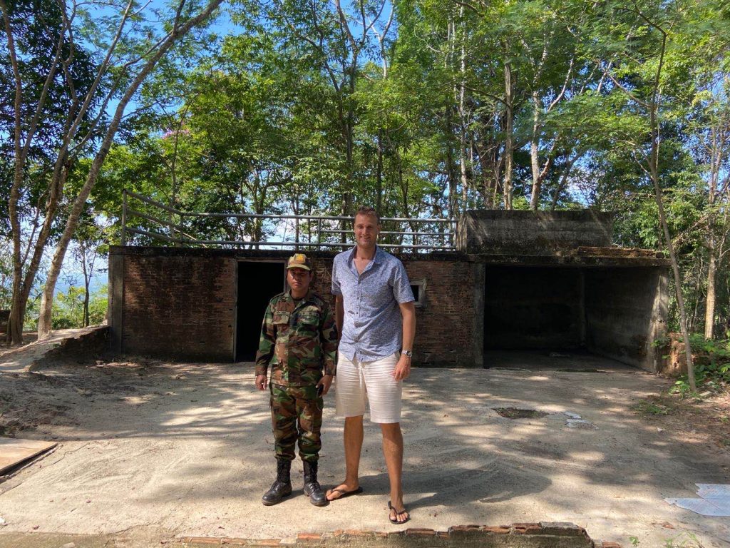 Soldier guarding the bunker of Pol Pot