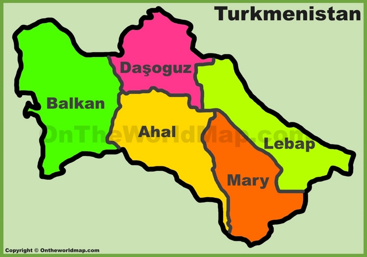 turkmenistan map