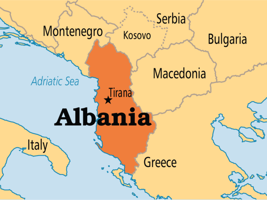 mapa tours albania