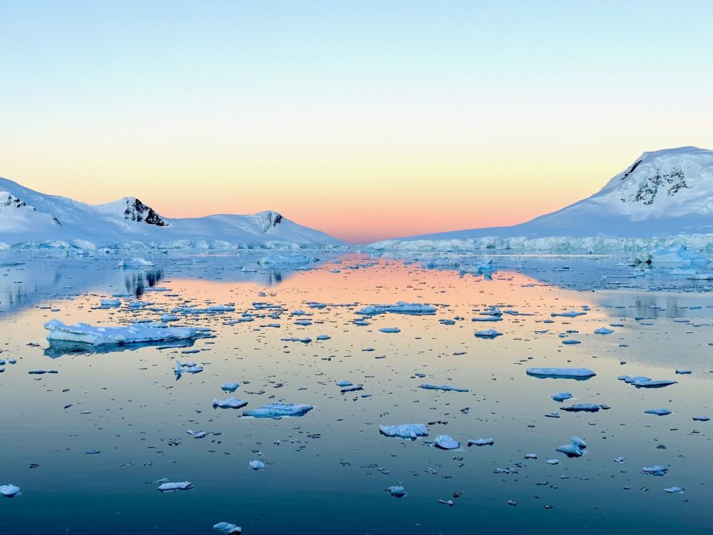 Antarctica tour sunset