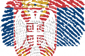Serbian flag print