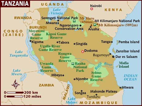 map of Tanzania 