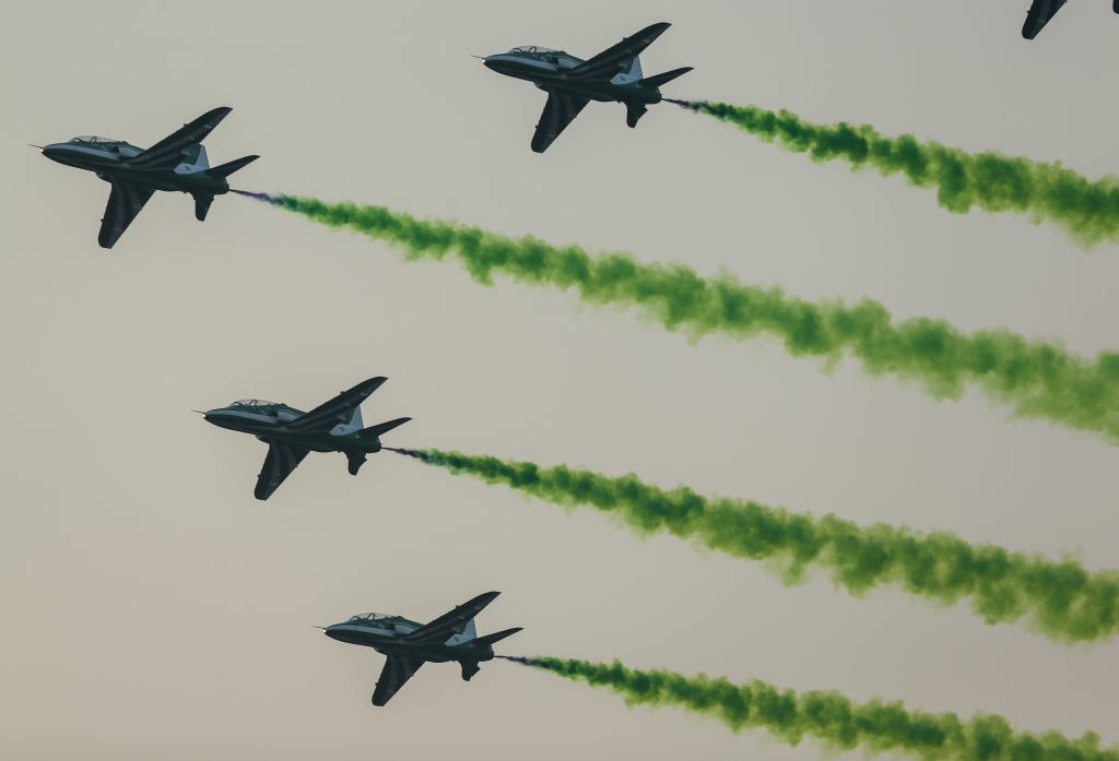 Saudi Arabia national day military flyover