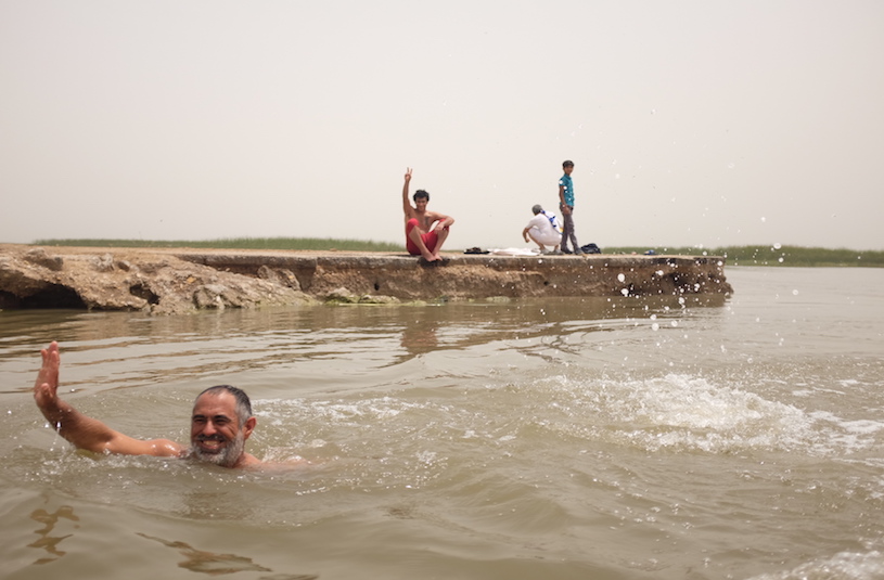 Swimming in the Iraqi Mesopotamian Marshes