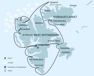 around Spitzbergen map cruise