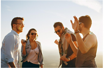 https://unsplash.com/photos/three-men-and-one-woman-laughing-during-daytime-e3OUQGT9bWU