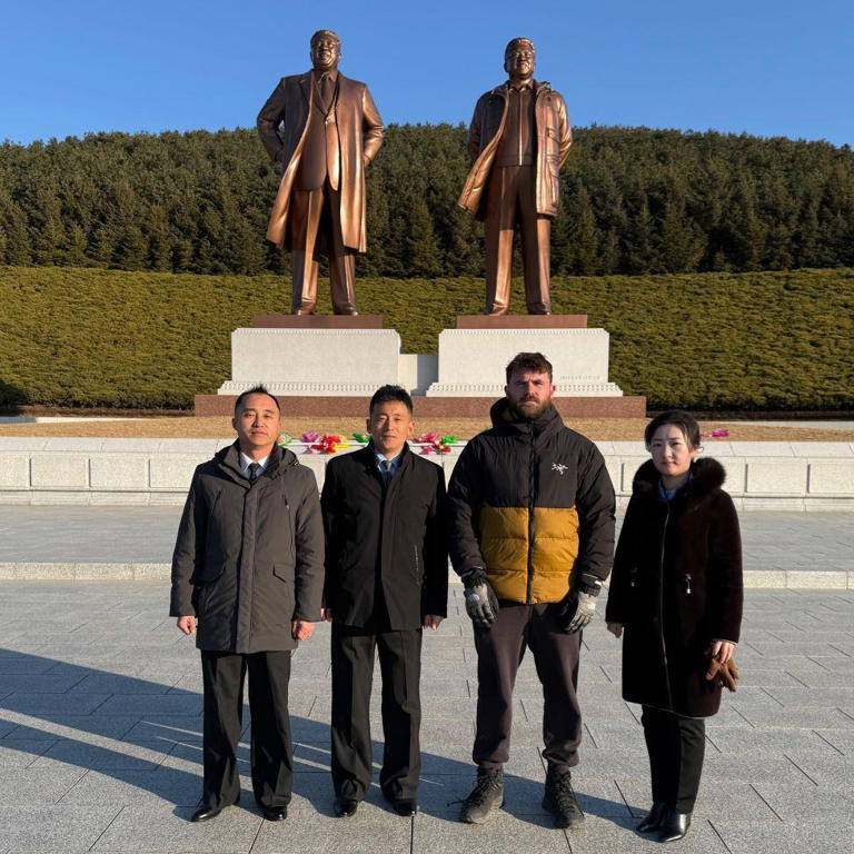 Mike O'Kennedy with his local North Korean Guides